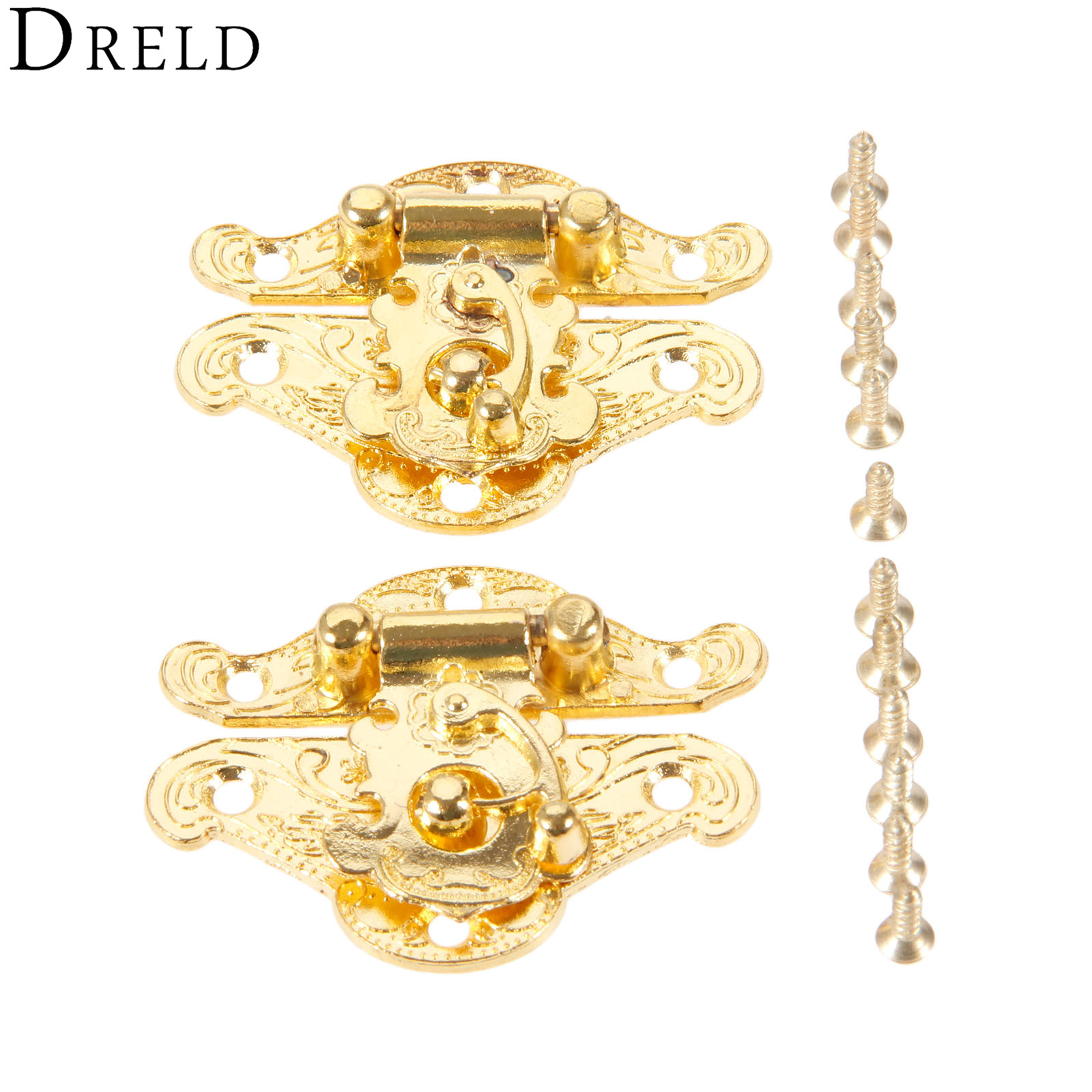 Bar Cart Gold - DRELD-골동품 골드 박스 래치 걸쇠, 잠금