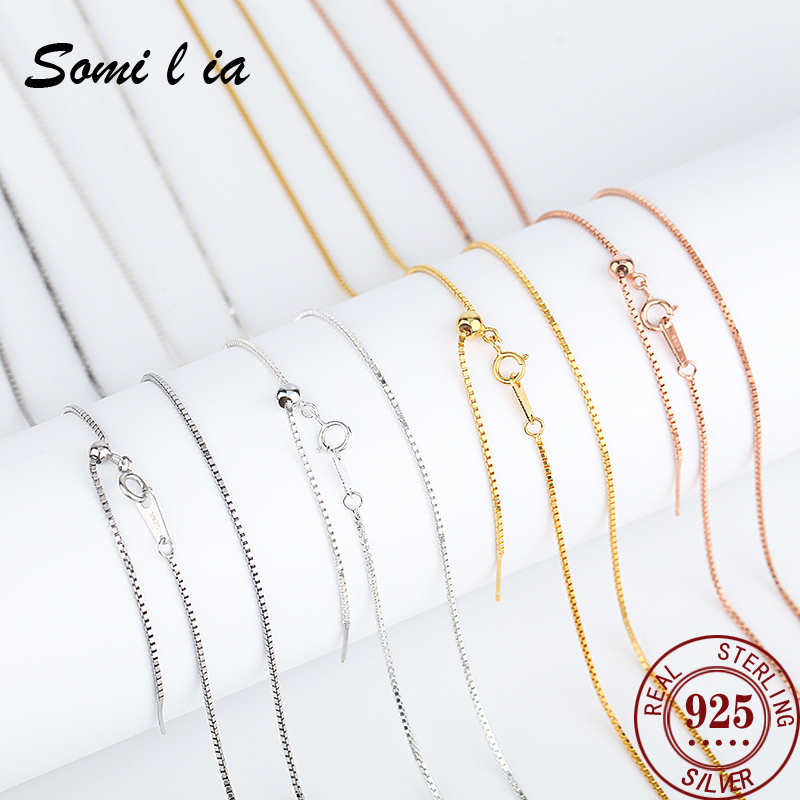 Bar Cart Gold - SOMILIA 실버 925 목걸이 박스 체인