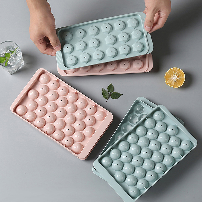 Ice Mold Sphere - 1Pc 3D 라운드 트레이 뚜껑 포함