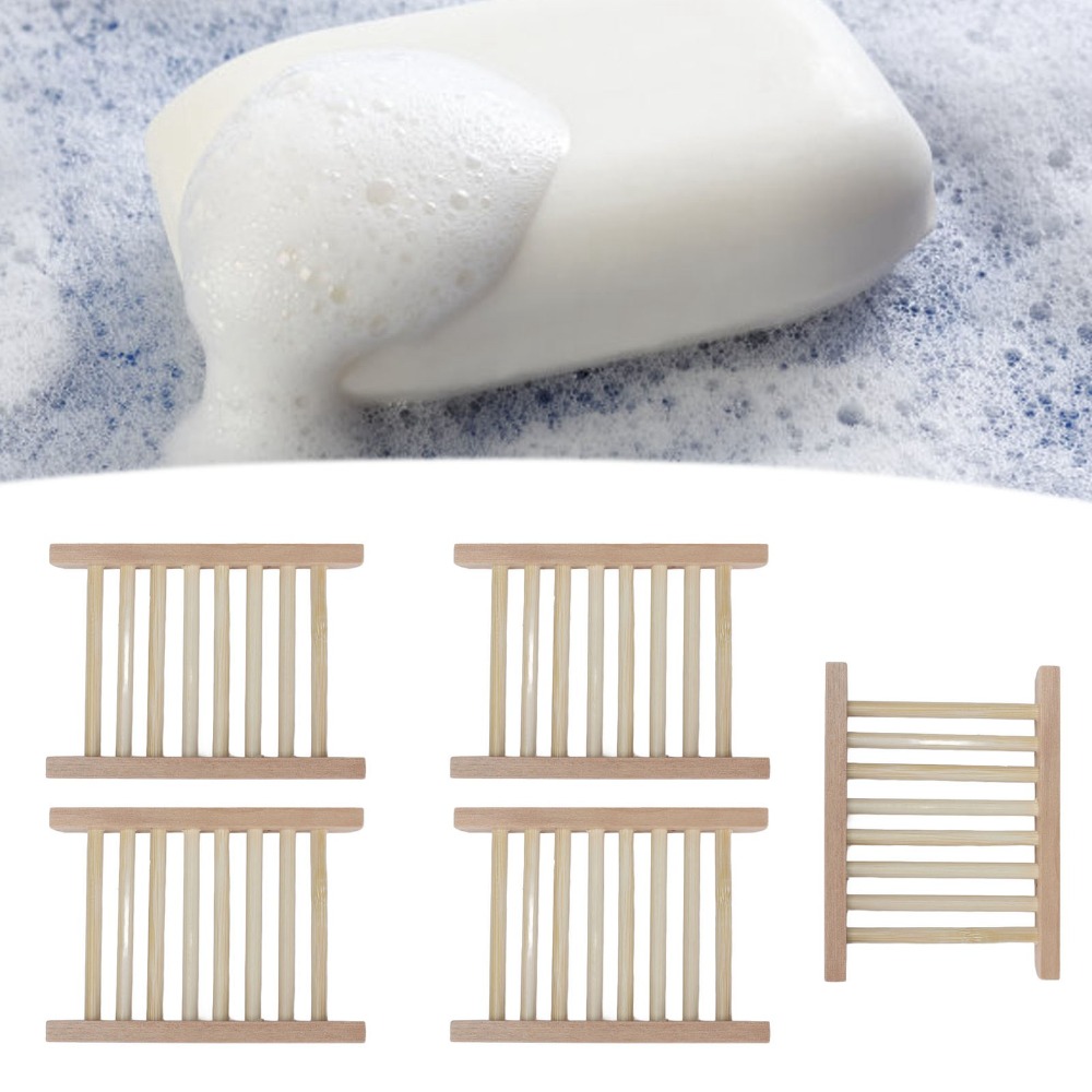5 PCS 천연 나무 비누 접시 자체 배수 나무 색상  - Home Bar Supplies 리뷰 및 가격