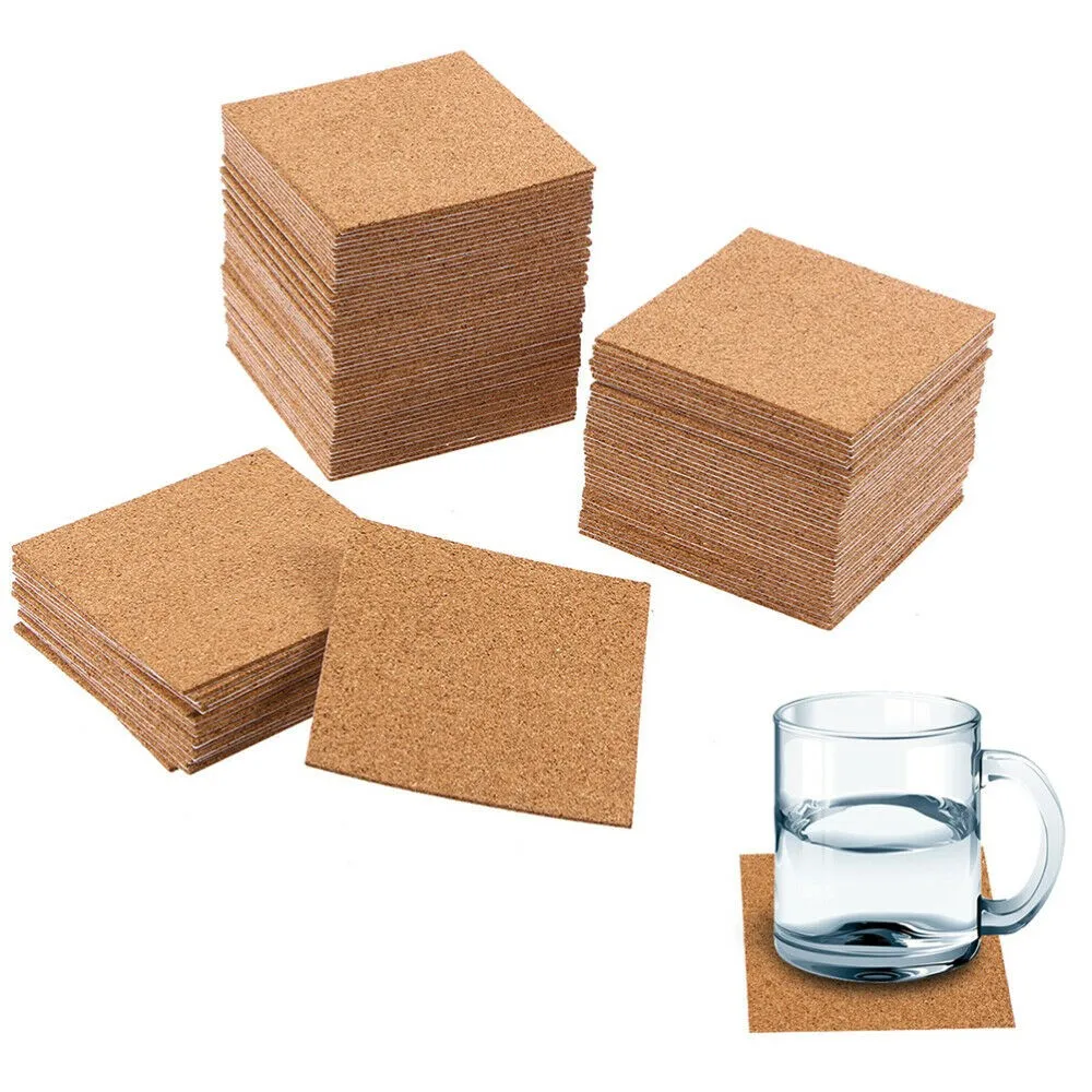 10Pcs 코르크 컵 받침 광장 코르크 매트 자기 접착 - Home Bar Supplies 리뷰 및 가격