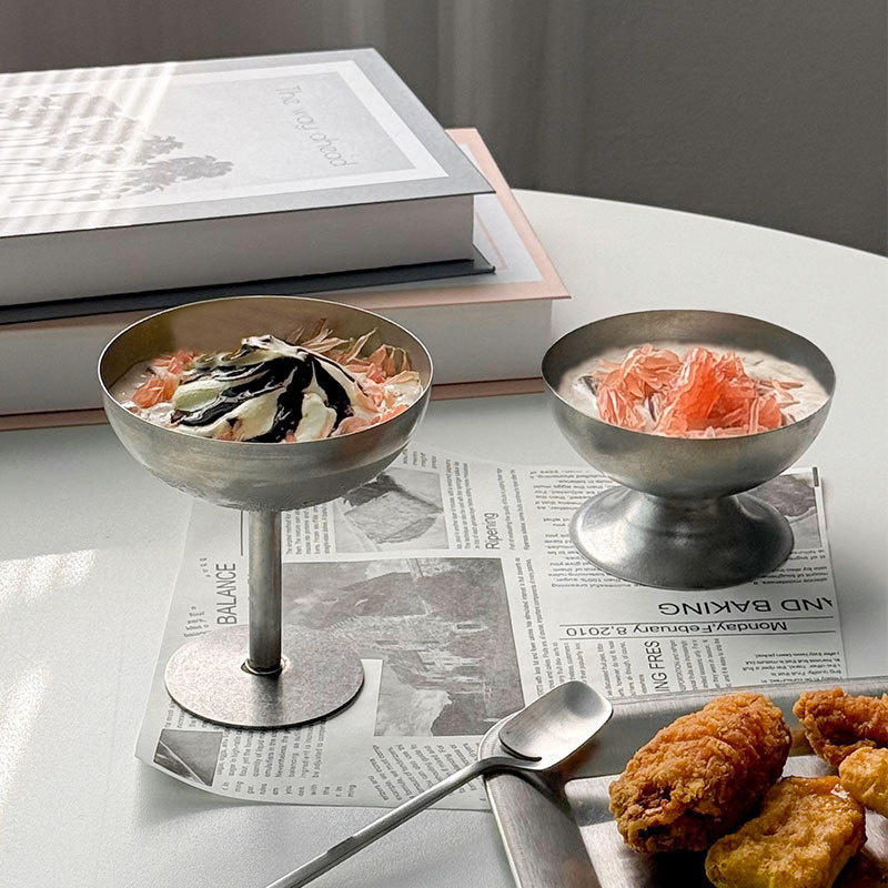 스테인레스 스틸 아이스크림 컵 디저트 셔벗 그릇 식기  - Home Bar Supplies 리뷰 및 가격