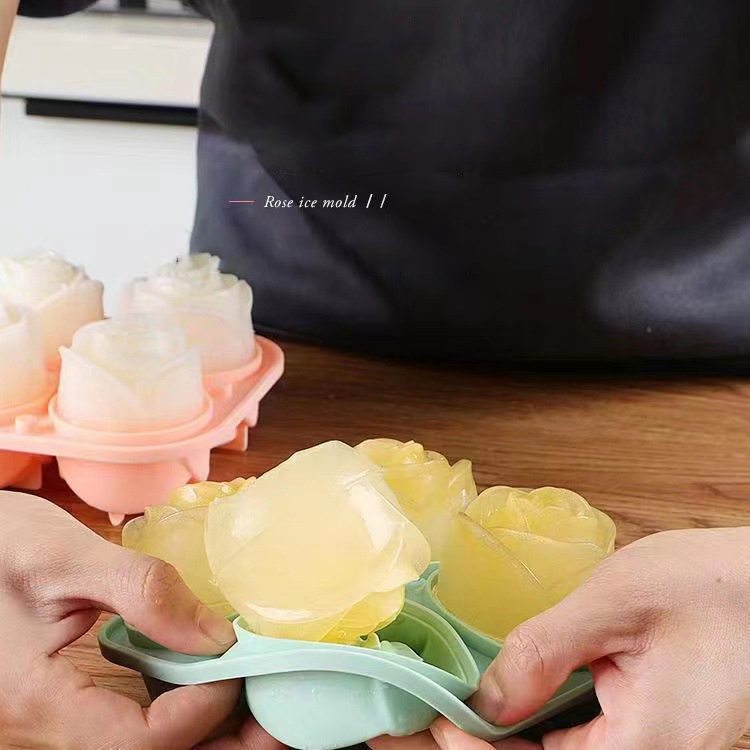 3D 로즈 아이스 몰드 4 홀 아이스 큐브 트레이 몰드 - Ice Mold Sphere 리뷰 및 가격