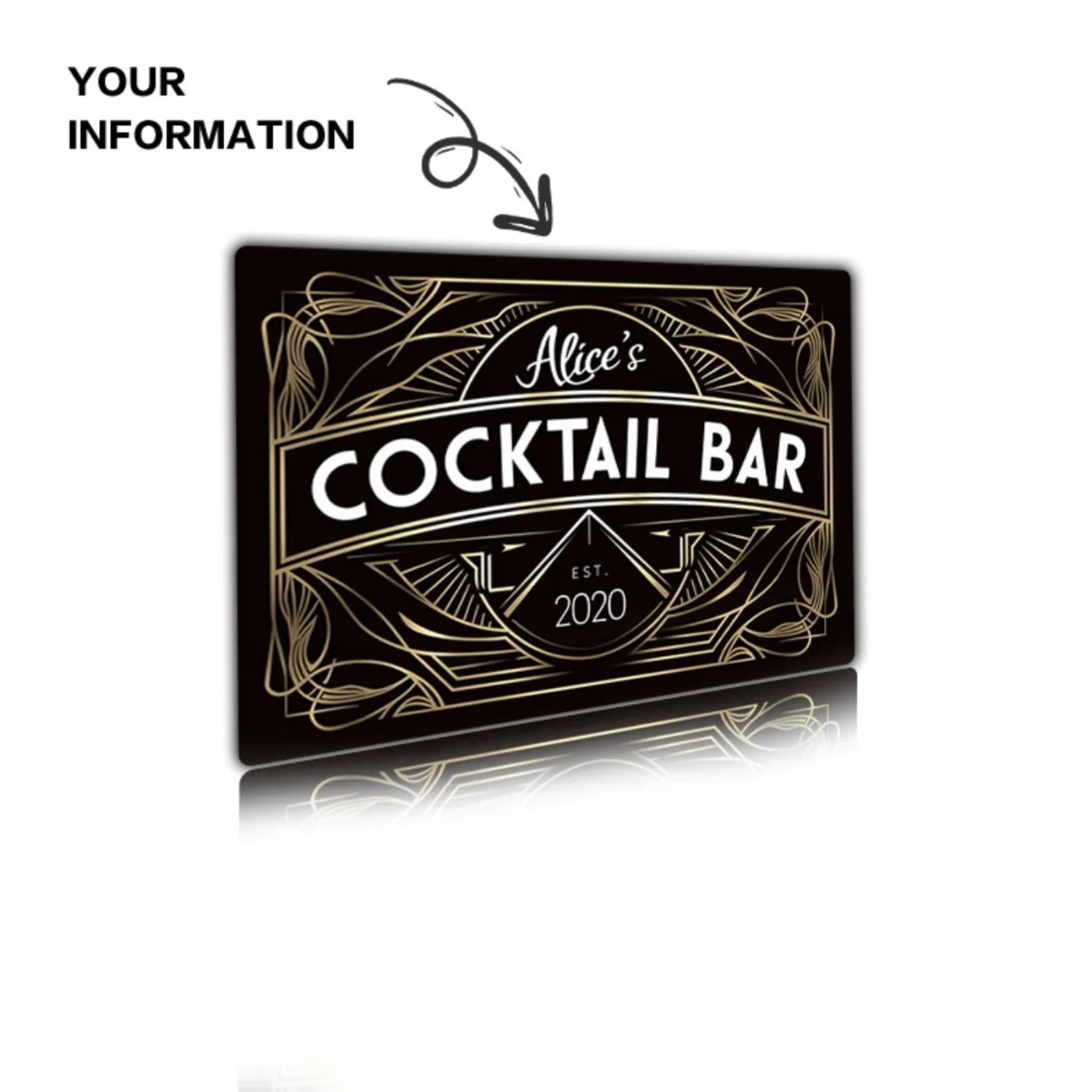 맞춤형 아르데코 금속 벽 장식 간판, 이름/텍스트 맞춤 - Home Bar Signs 리뷰 및 가격